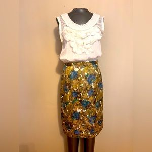 Anthro Moulinette Soeurs Silk Lame Dress Size 4